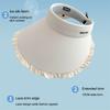 Sweetheart Ice Silk Wide-Brim Lace Sun Hat Breathable Open-Crown Visor With Uv Protection For Travel