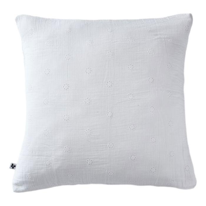 Embroidered Decorative Pillowcase "Gaïa Boho" 60 X 60 Cm &; 50 X 70 Cm "Cotton Gauze" - Gaïa Boho Chantilly - 60 X 60 Cm