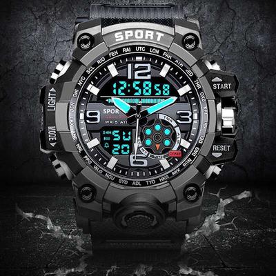 New Sport Relogio Men's Watch Waterproof Military Men's Watches Multifunctional With Dual Display Luminous