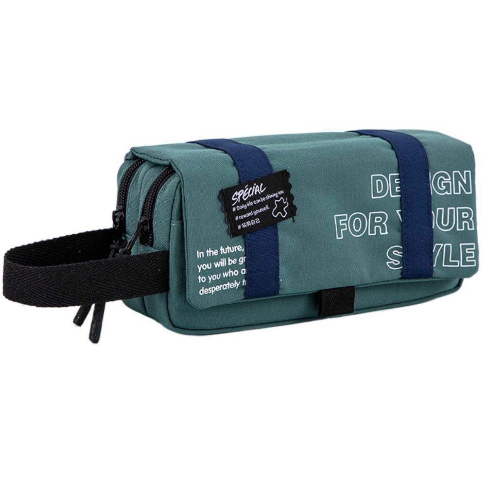 

Portable Pen Bag Large Capacity Pen Case Durable Stationery Organizer Students темно-зелений колір