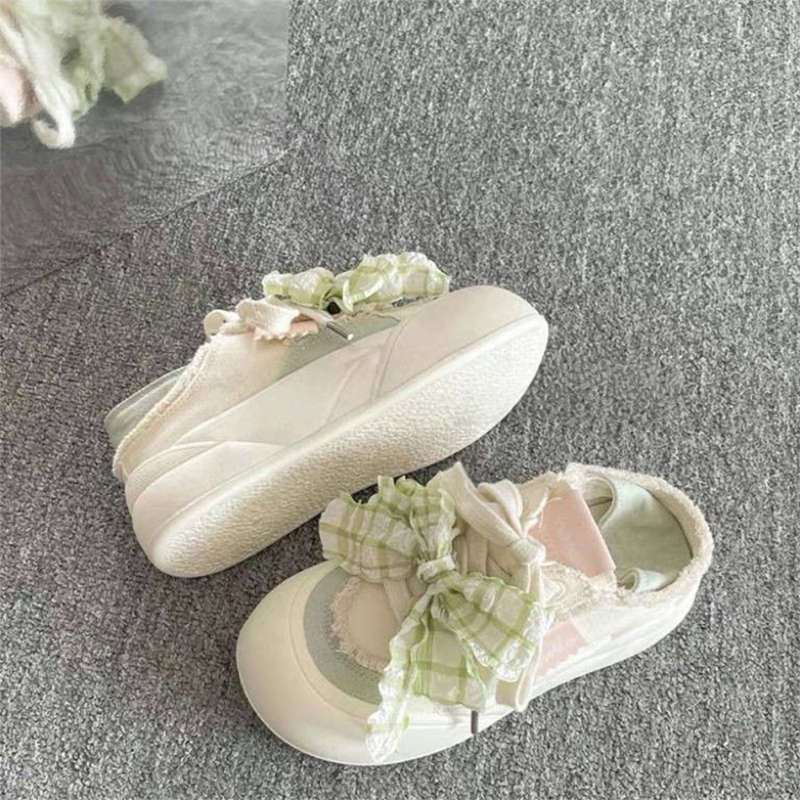 Korean Student Board Shoes Women's Spring and Autumn New Platform with Skirt Bow Bread Shoes Women