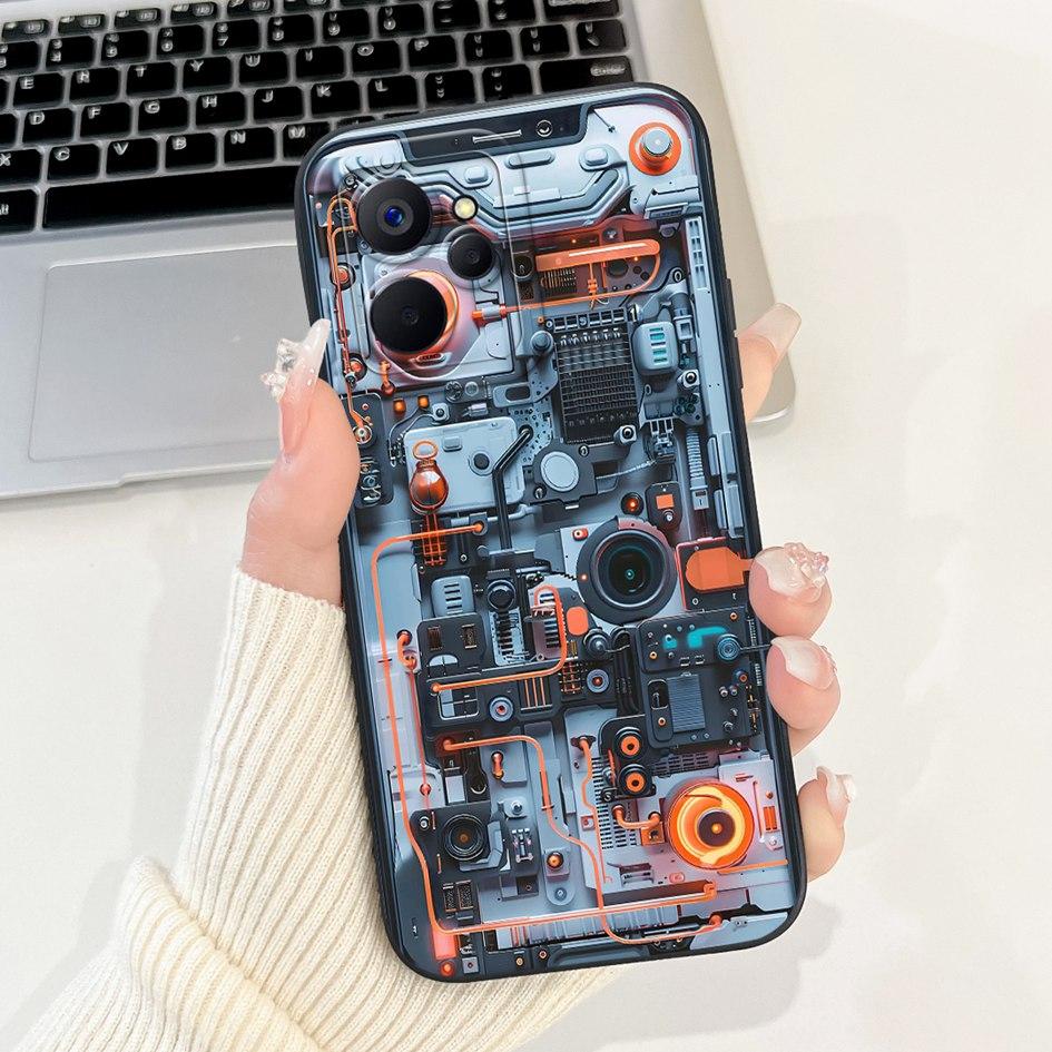 For Realme 9i Case Cool Fashion Flower Marble Sunset Soft Liquid Silicone Lens Protective Cover For Realme 9i 5G Realme9i Bumper