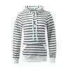 Damen-Sweatshirt mit Kapuze, langärmelig, Tasche, Reißverschluss, Kordelzug, gestreift