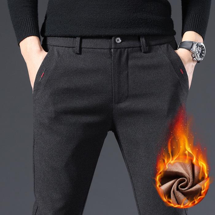 

Men s Slim Fit Velvet-Thickened Casual Trousers for Autumn and Winter 30