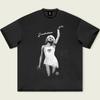 Vintage Sabrina Carpenter Tshirt Short N Sweet Tour Fashion Hip Hop Cotton Oversized T Shirt Men Women Y2k T Shirts Fans Gift