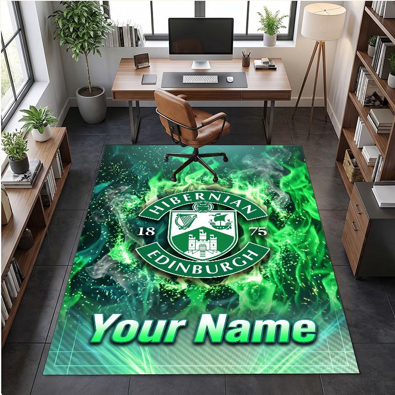 Crystal Velvet Rug Hibernian FC Print Custom Name Text Floor Mat Home Decor