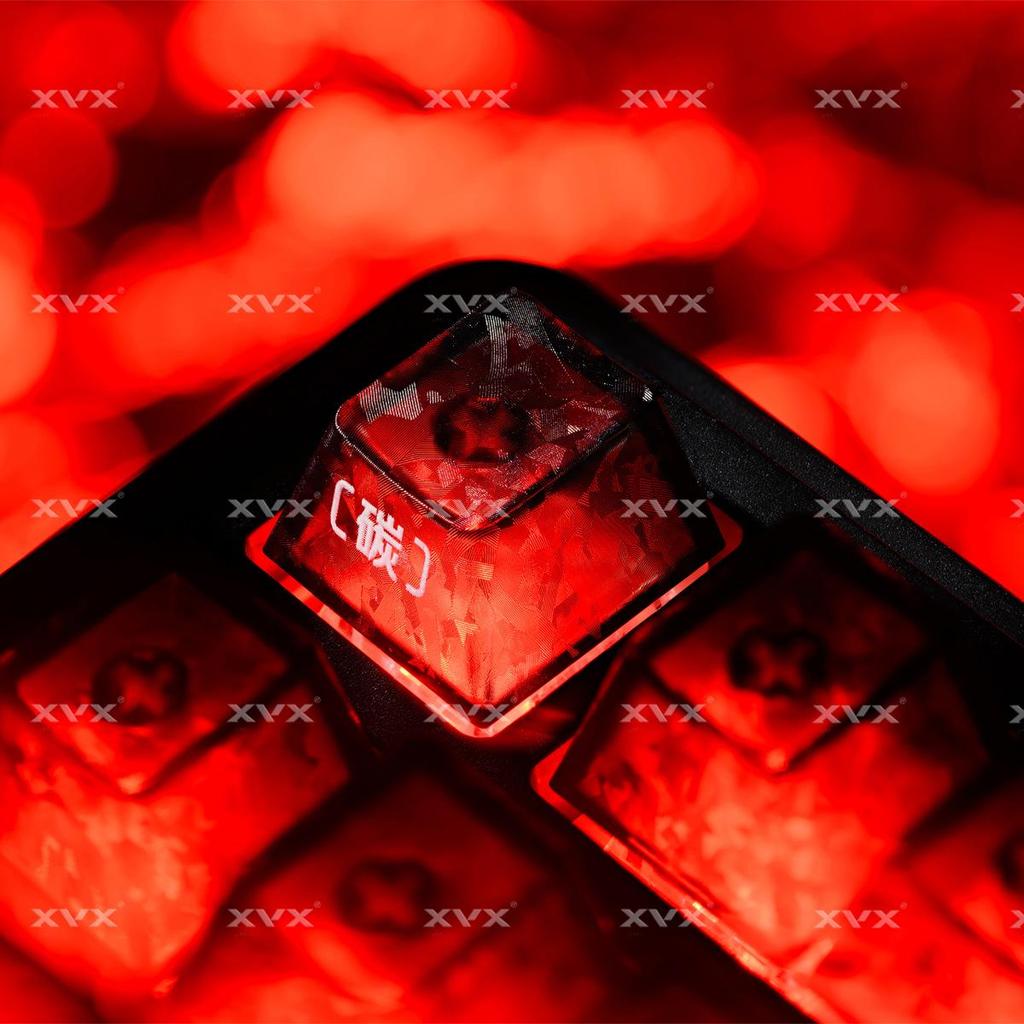 XVX Ice Carbon Texture Translucent Side Engraved Keycaps for Magnetic Mechanical Keyboards