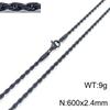 Hip-hop Style Vacuum Plating Black Titanium Steel Men's and Women's Winding Ladder Twist Necklace