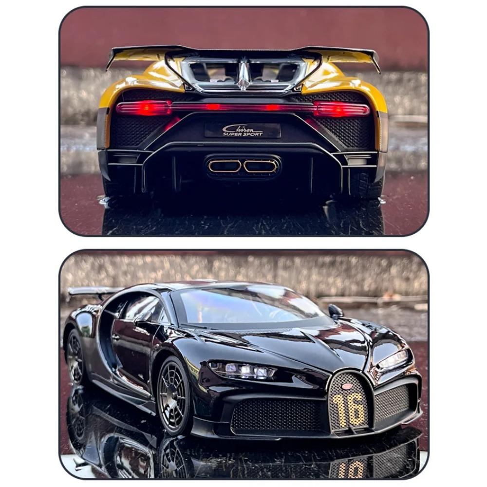 1/18 BUGATTI Chiron PUR SPORT Alloy Sports Model Diecasts Metal Racing Super Car Model Sound and Light Simulation Kids Toys Gift