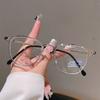New fashionable plain face advanced sense thin flat glasses women's trend metal frame anti-blue light can be matched with myopia glasses men