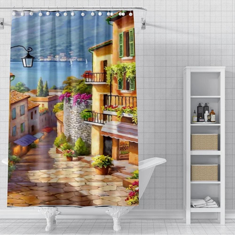 Home Shower Curtains for Bathroom Landscape Animals Waterproof Fabric Bathroom Curtains Modern Shower Curtain 180x200 240x200