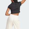 adidas Lounge Ribbed Crop Tee With Logo Women Tops Black IT2547
