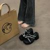 Premium Thick Heel Medium Heel French Beautiful Set Toe Cool Slippers Platform Slippers Women's Summer Wear 2025 New Models