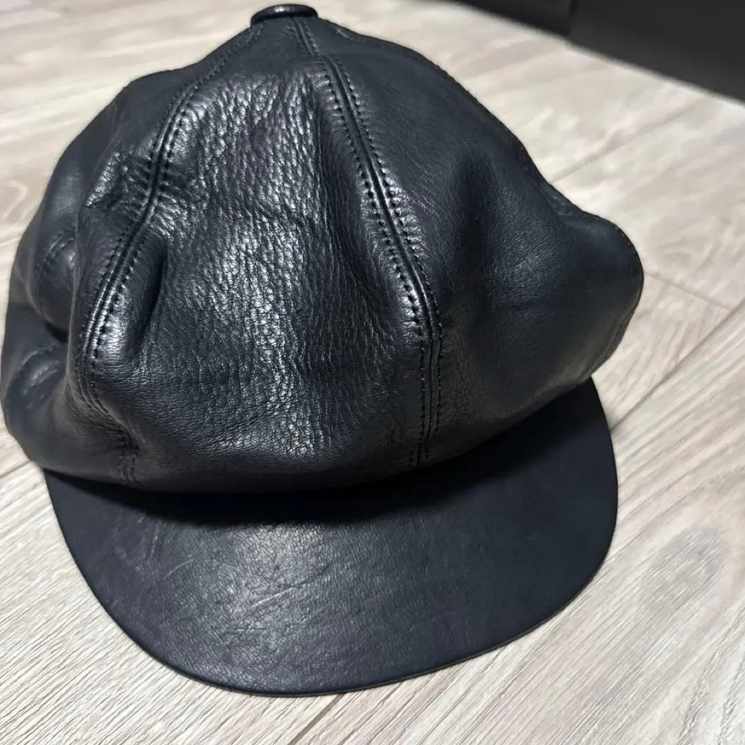 Used Takayuki Kijima Leather Casquette Black 162706
