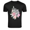 Floral Tiger Head Botanical Wild Animal Graphic T-Shirt
