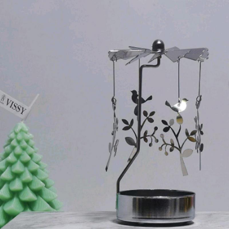 Drehbares Kerzenständer-Tablett Thermisches Rundes Tablett Drehbarer Kerzenständer Duftkerze Romantische Drehlaterne Tischdekoration