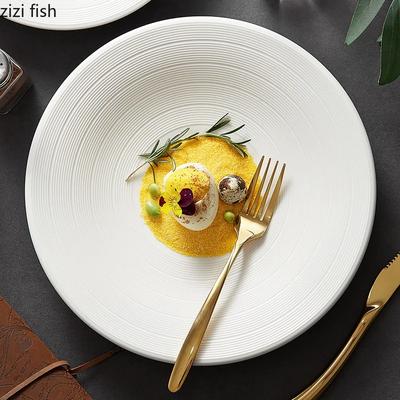 Linienstruktur Kleine Fußschale Keramiksalatschüssel Dicke Suppenschüssel Nudelschalen Sashimischalen Restaurant Kreatives Geschirr