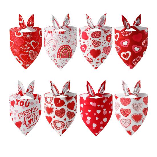 Pet Saliva Wipes Adjustable Strap Exquisite Heart Pattern Pet Cleaning Cloth Pet Valentine Day Party Birthday