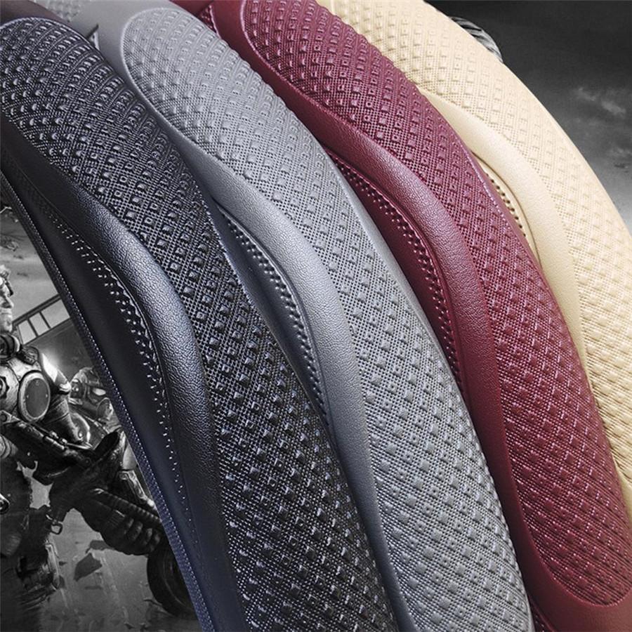 New Black 37-38CM Car Steering Wheel Cover Breathable Anti-slip Car Accessories