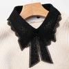 Vintage Embroidery Fake Collar For Women White Lace Hollow False Detachable Collar Lapel Shirt Tie Necklace Clothes Accessory