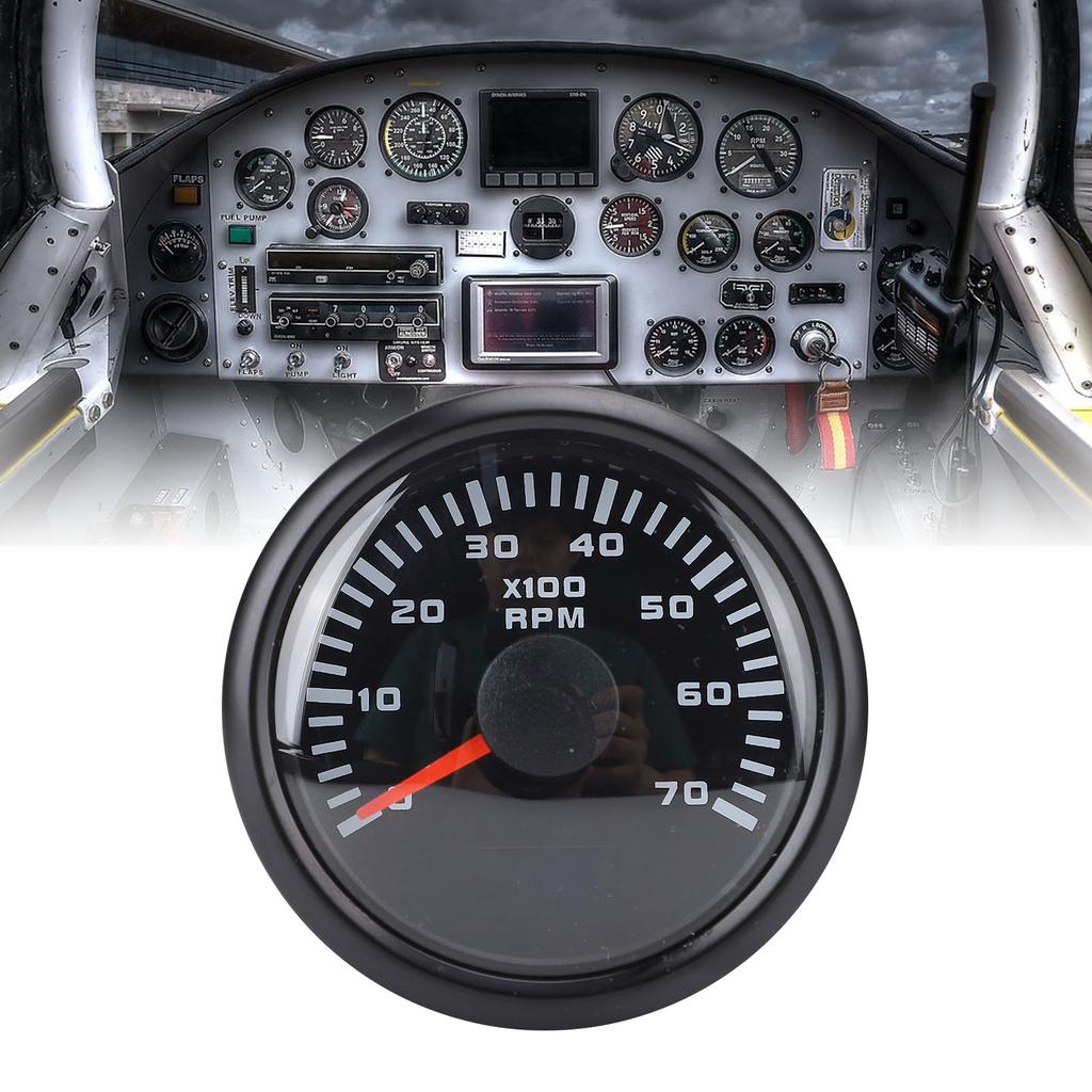 52mm 7000RPM Tachometer with Hourmeter 7 Color Backlight   9-32V RPM Gauge for Truck Tractor Car RV Boat