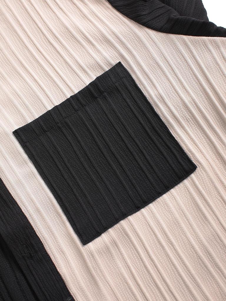 Men's 2024 Spring/Summer Color Block Waffle Corduroy Two-Piece Set