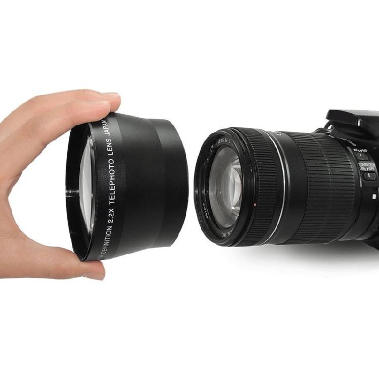 72mm 2.2X Teleconverter Lens/0.43X Wide Angle Lens Kit for Close-up Shooting