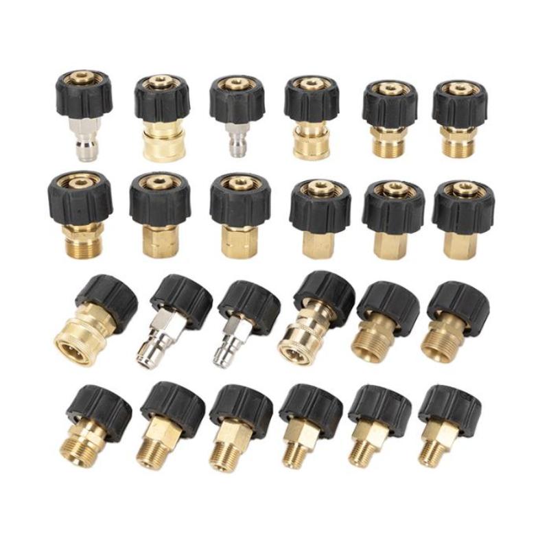1Pcs Spray Sprinkler Quick Connector, Quick Release M22-14Mm/15Mm To 3/8 And 1/4 Inch Pressure Washer Adapter,