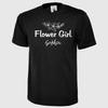 Personalized Blue Unisex Girl T-Shirt Individual Name Flower Printed Suitable Kids Top Vintage Fashion