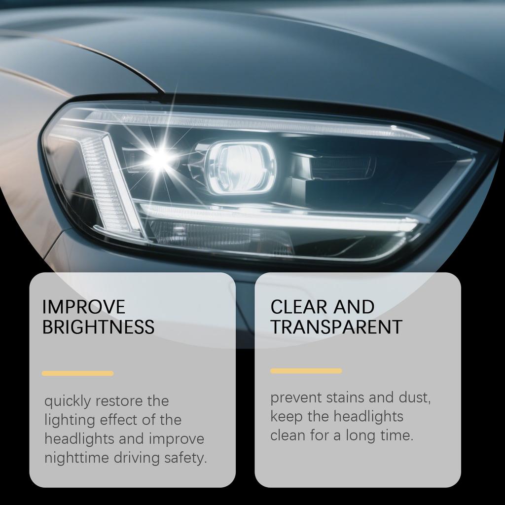 Headlight Care Kit 100ml Restores Lighting Effect Improves Night Driving Safety Anti Dust Polish Spray with Towel Night Drive