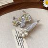 Dog Rhinestone Hairpin Cute Cute Puppy Hair Clip Fashion Pearl Flower Hair Clip  Female