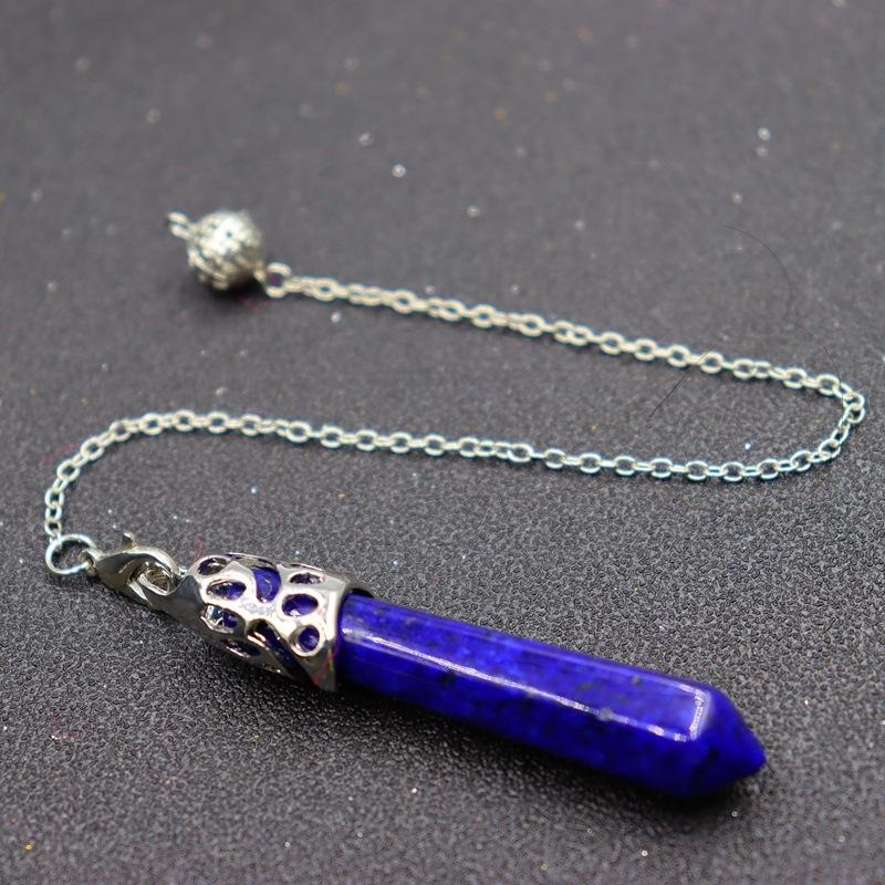 1 pz Pendolo Esagonale in Pietra Naturale per Radiestesia Wicca Pilastro di Cristallo Appuntito Pendoli Semplici Pendolo Reiki Amuleto