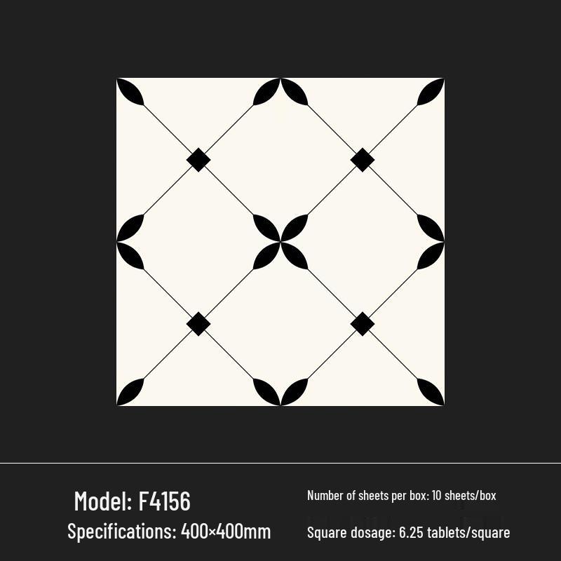 400x400 Zelená francouzská retro dlaždice s malým květinovým vzorem pro kuchyň, koupelnu, balkon a podlahu