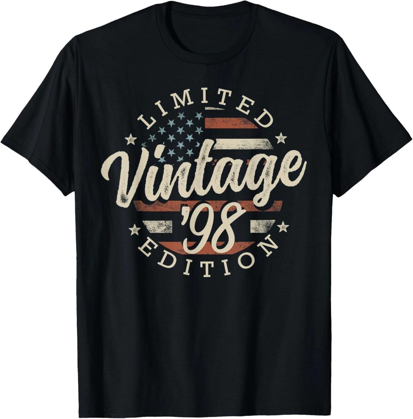 Vintage 1998 Limited Edition USA Flag 28th Birthday T-Shirt S
