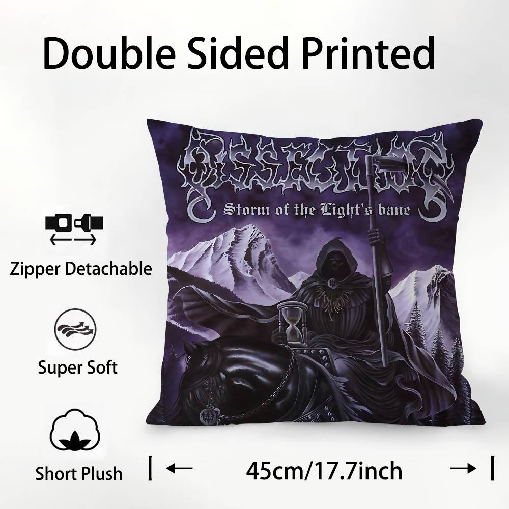 Band D-Death Dissection Pillow Case Square Double‑Sided Print Cushion Case For Sofa Home Bedchamber Decor Gift