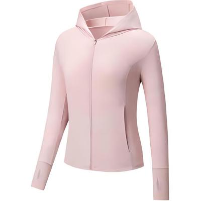 Training Series Solid Color Zip-Up Hooded Comfortable Versatile Long Sleeve Breathable UV Protection Sun Protection Women Tops 962527704-3