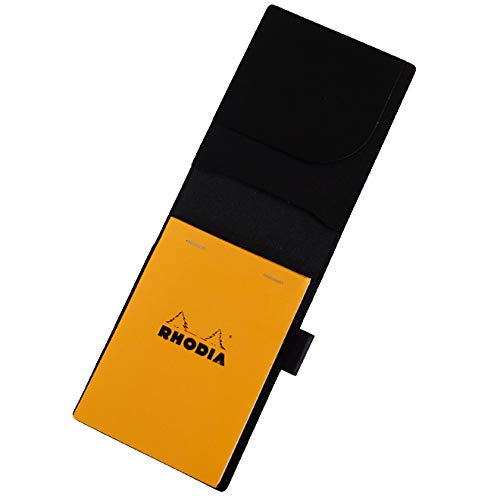 Rhodia No. 13 Size Genuine Leather Cover (Made In Japan) with One Notepad (Black)