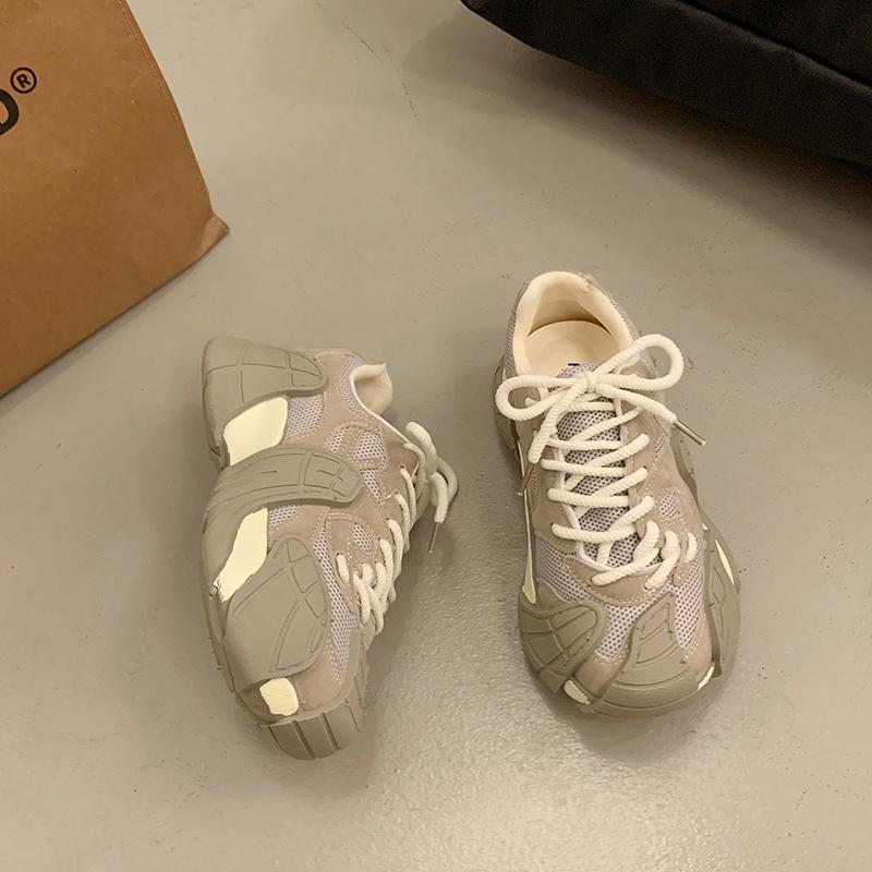 6CM Height Increase~ Leather Platform Octopus Dad Shoes Women's Autumn New Outdoor Hiking Leisure Sports Hiking Shoes