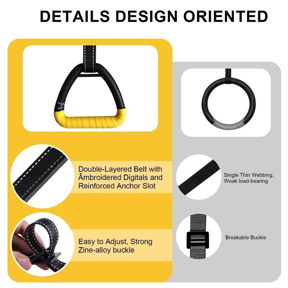 1 Pair No-Punch Pull-up Gymnastic Rings Anti-slip Fitness Equipment Premium Gymnastic Rings  Gym