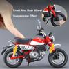 1/12 Honda Monkey Alloy Toy Motorcycle Model Car with Sound Light Rear Wheel Suspension Motorbikes Vehicle Models for Children