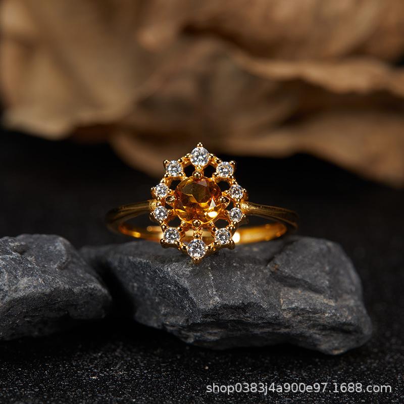 Premium Cooling S925 Sterling Silver Plated 18K Gold Natural Colored Treasure Stud Earrings, Wind Niche Jewelry Does Not Fade