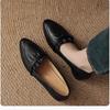 Scarpe singole francesi 2024 nuovo autunno a punta suola morbida pelle morbida tacco spesso scollate temperamento versatile scarpe Mary Jane da donna