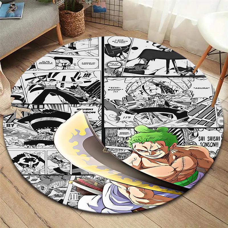 Roronoa Zoro Round Area Rug Carpet Rug For Living Room Bedroom Sofa Playroom Decor Nonslip Floor Mat