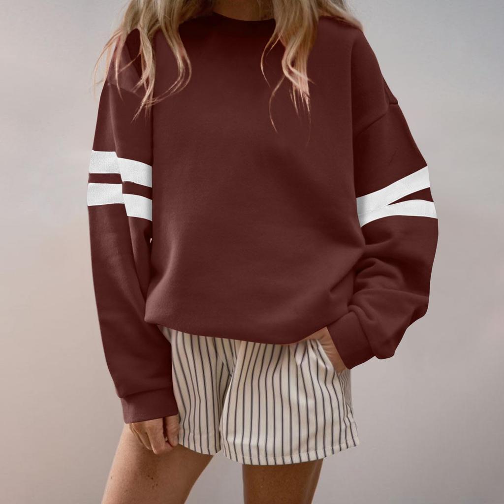 Ladies' Fashionable Solid Color Long Sleeved Sweatshirt