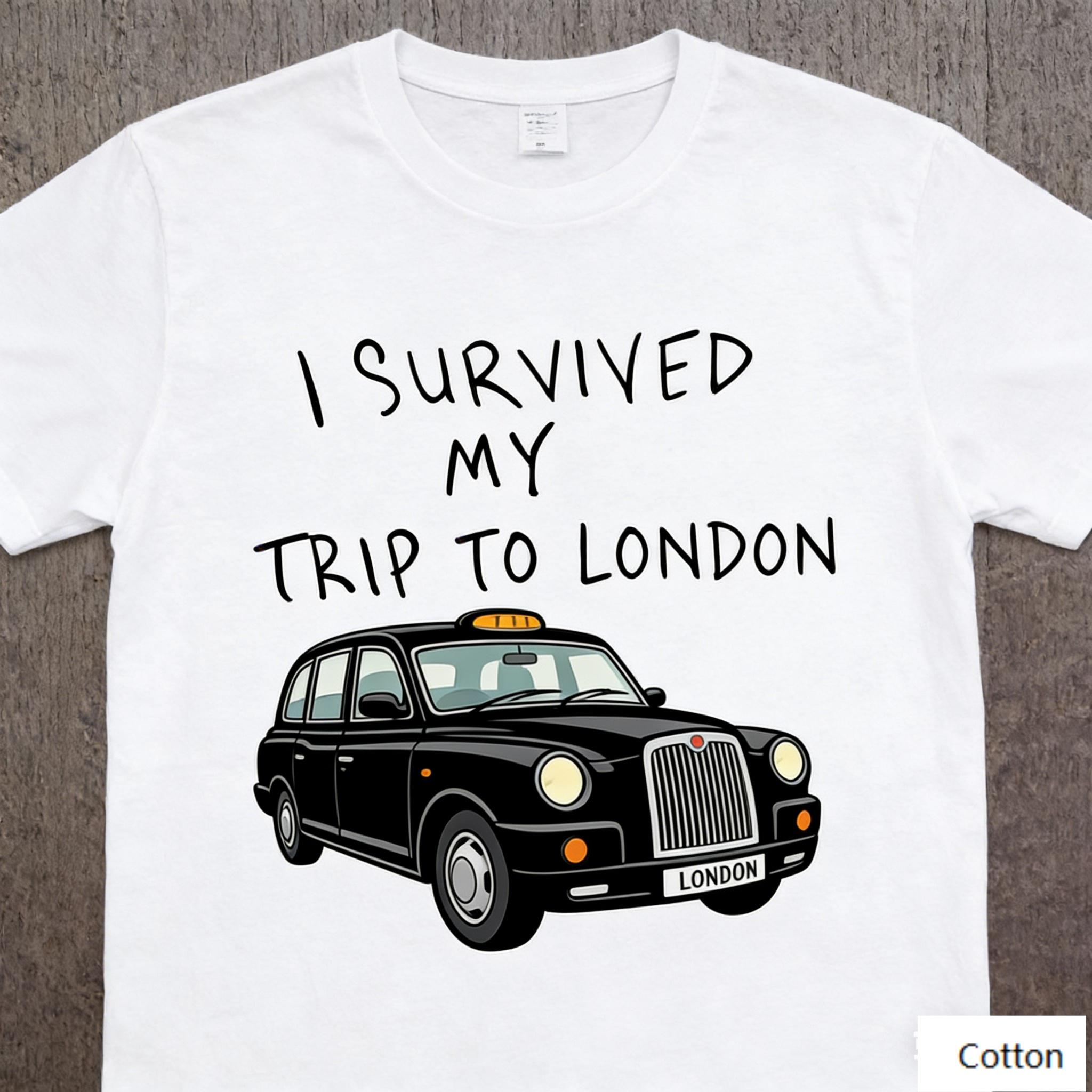 London Travel Street Style Unisex Cotton TShirt with Humorous Slogan Print Breathable Heavyweight Fabric M