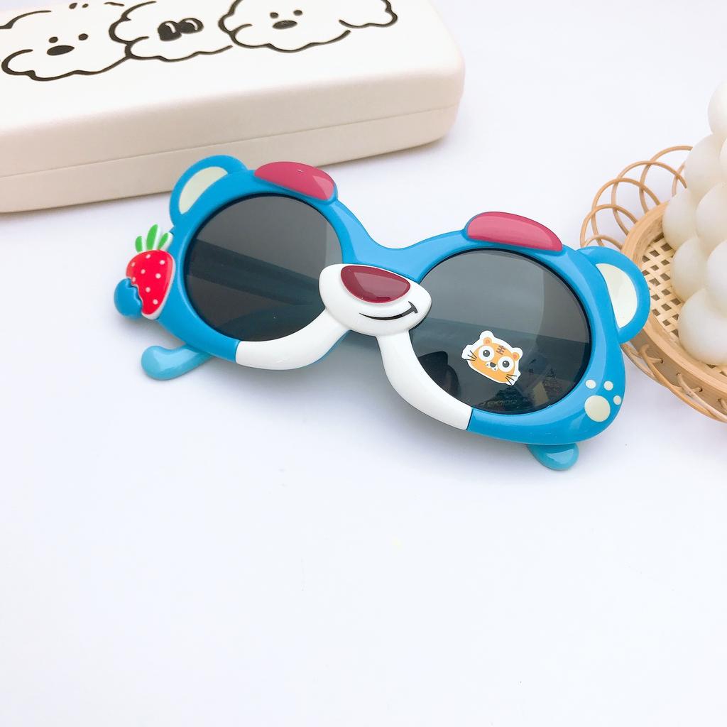 Cartoon Cute Children Polarized Sunglasses Girls Strawberry Bear Sunglasses Children Silicone Sunscreen Sunscreen Glasses
