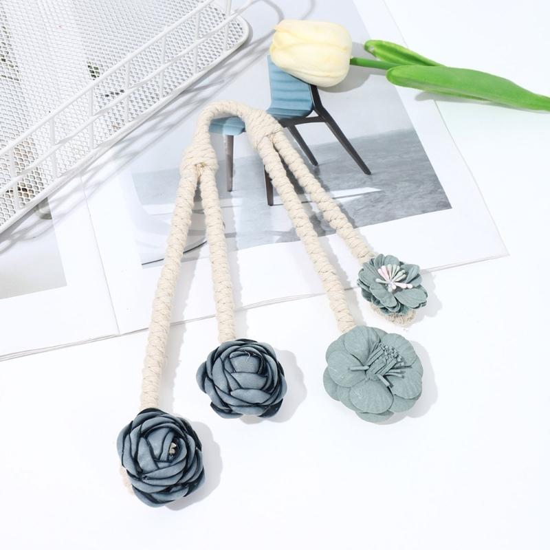 Artificial Flower Curtain Ties Tiebacks Clips 2 Pack Blossom Twist Window Drapery Holdbacks Buckles for Home Decoration