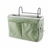 Bedside Storage Organizer Hanging Bag for Dorm Bunk Bed, Fabric Wall Mounted Caddy with Desk Pocket
