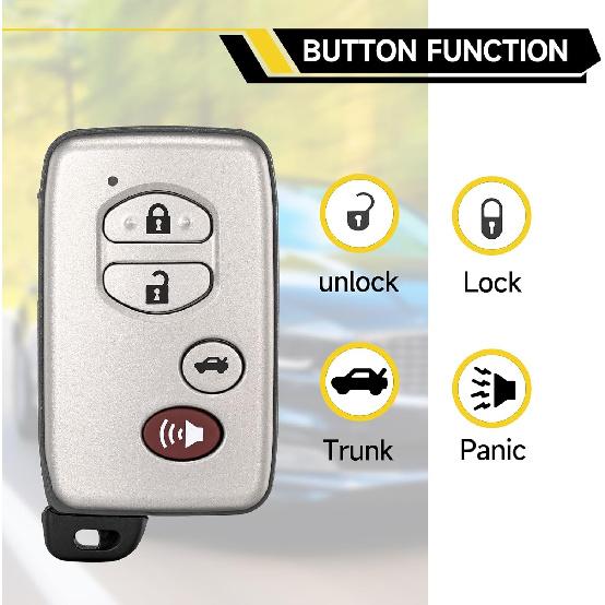 Key Fob Replacement Fits for Toyota Camry 2007-2009 Avalon 2007 2008 2009 2010 Smart Car Keyless Entry Remote HYQ14AAB 314.3MHz