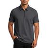 Men's Short Sleeve Polo Shirt with Zipper High Elasticity Ice Silk Knit Fabric Comfortable Stretch Waffle Texture Casual T-Shirt